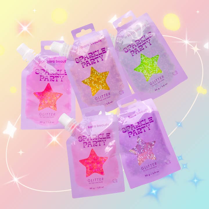 Kara Beauty - Wholesale Body Glitter/Shimmer - SPARKLE PARTY HAIR AND BODY GEL - SINGLE PACKS