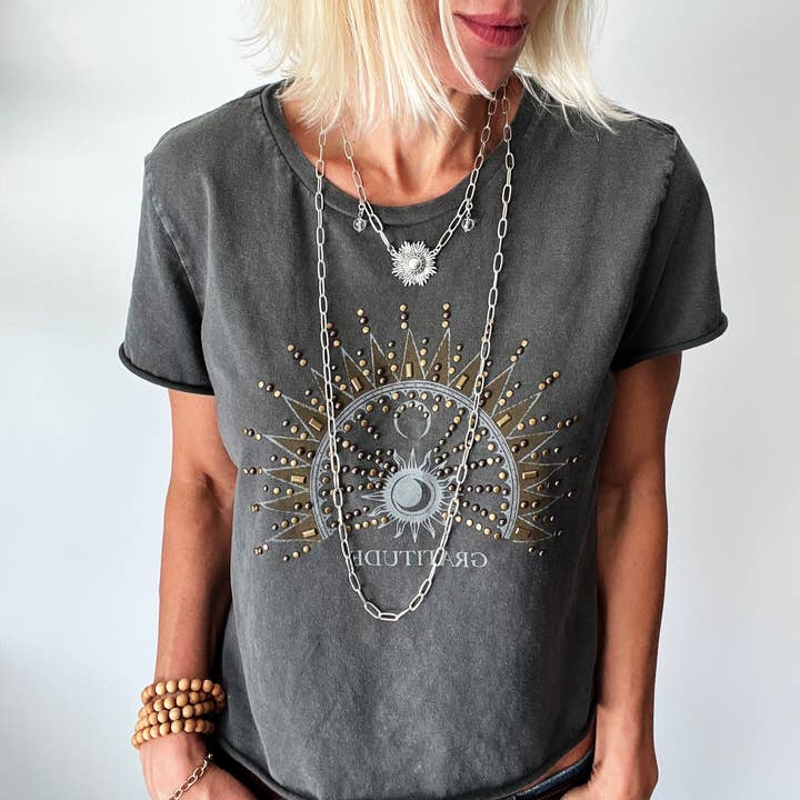 Katia Designs – wholesale Hänge-/berlockhalsband – "Perfekt ofullkomlig" Starburst lång kedjehalsband