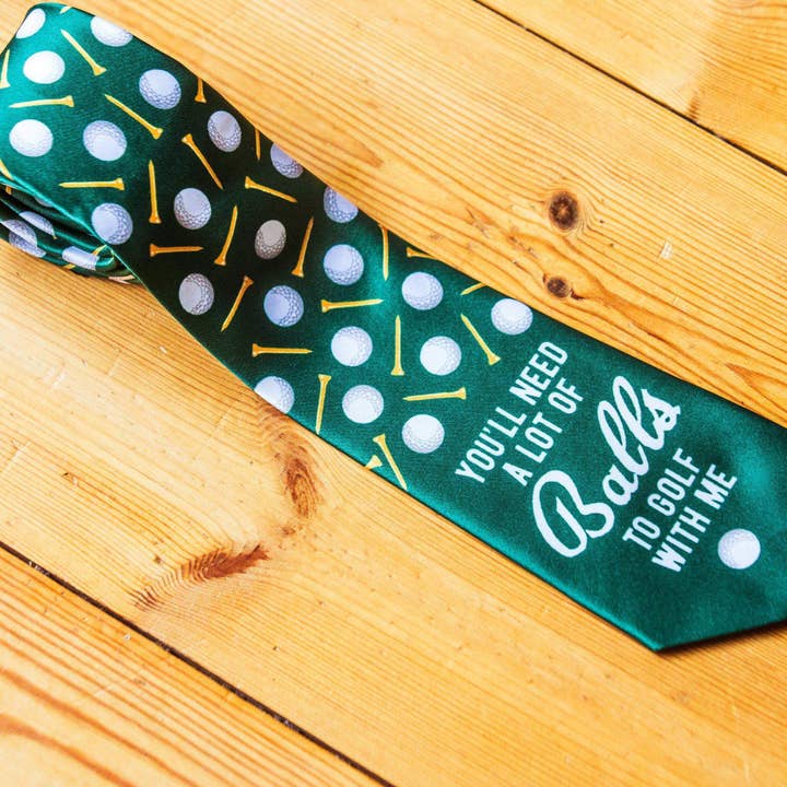 Green You'll Need A Lot Of Balls To Golf With Me Neck Tie Necktie for wholesale on Faire3