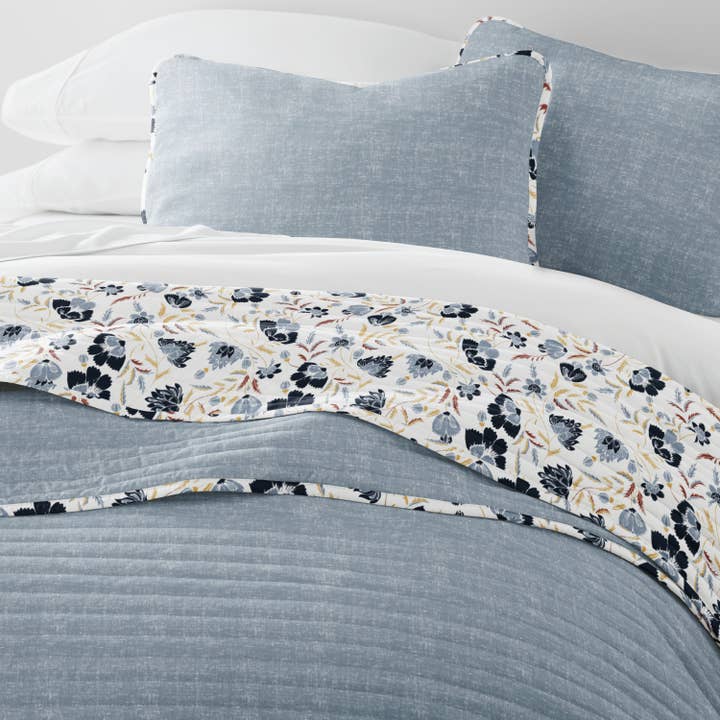 ienjoy Home - Vente Courtepointe - Ensemble de couette réversible à motifs jacobins français toutes saisons1
