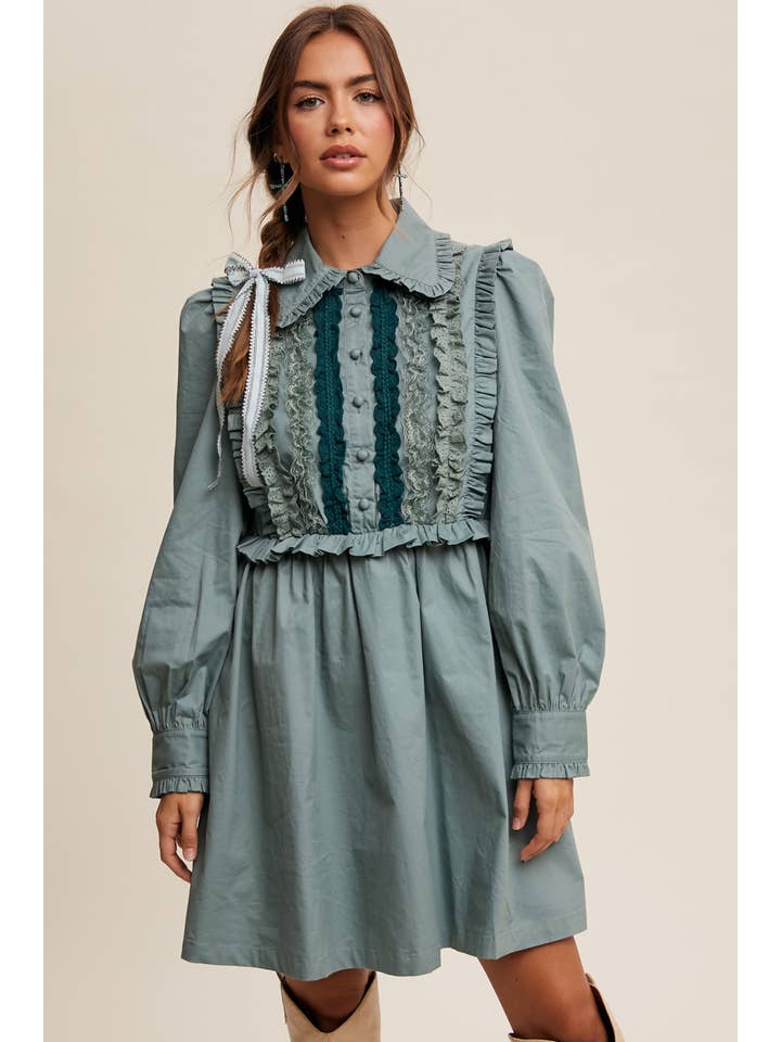 Listicle - Wholesale Dress – Women's - Floral Ruffle Mini Dress11