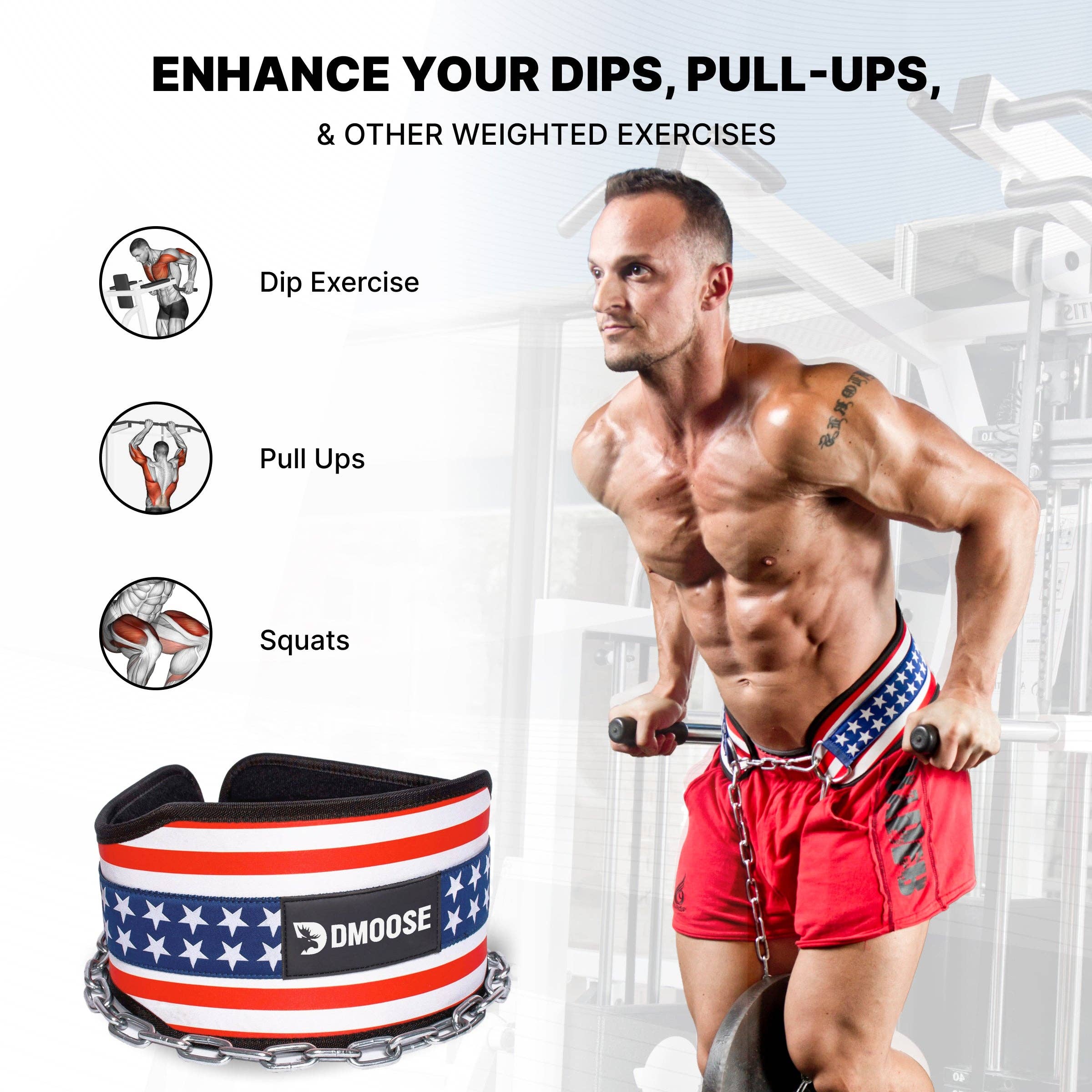 DMOOSE - Wholesale Fitness Equipment - DMoose Dip Belt with Chain4
