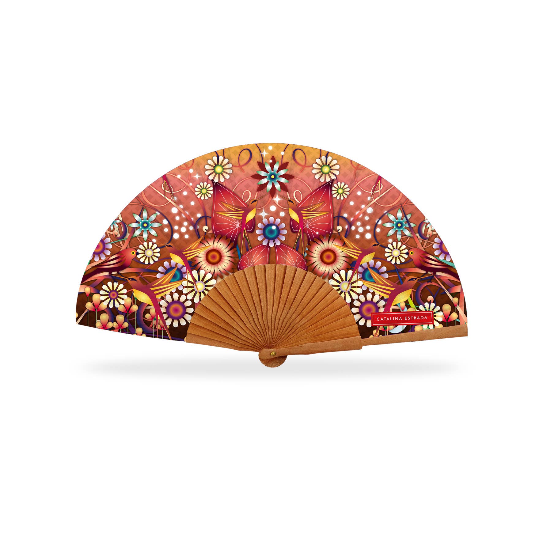 Cuatrogotas – wholesale Party/paper folding fan – Catalina Estrada Fan, Garden. Ref-A30061