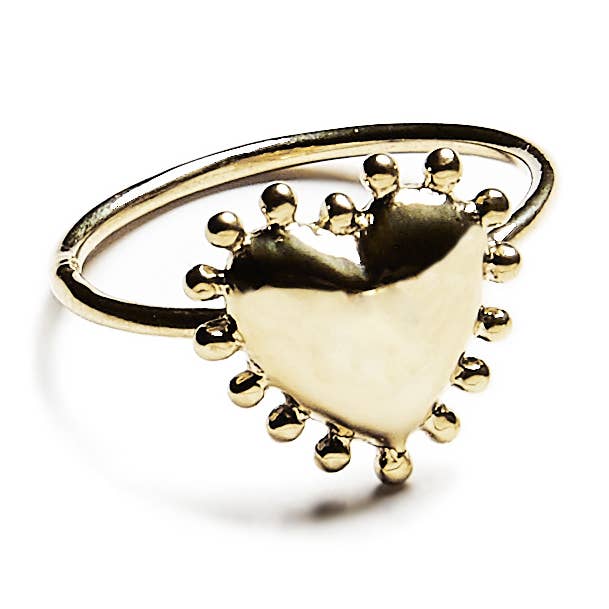 Vermeil ring met groot hart voor wholesale door Agnès de Verneuil