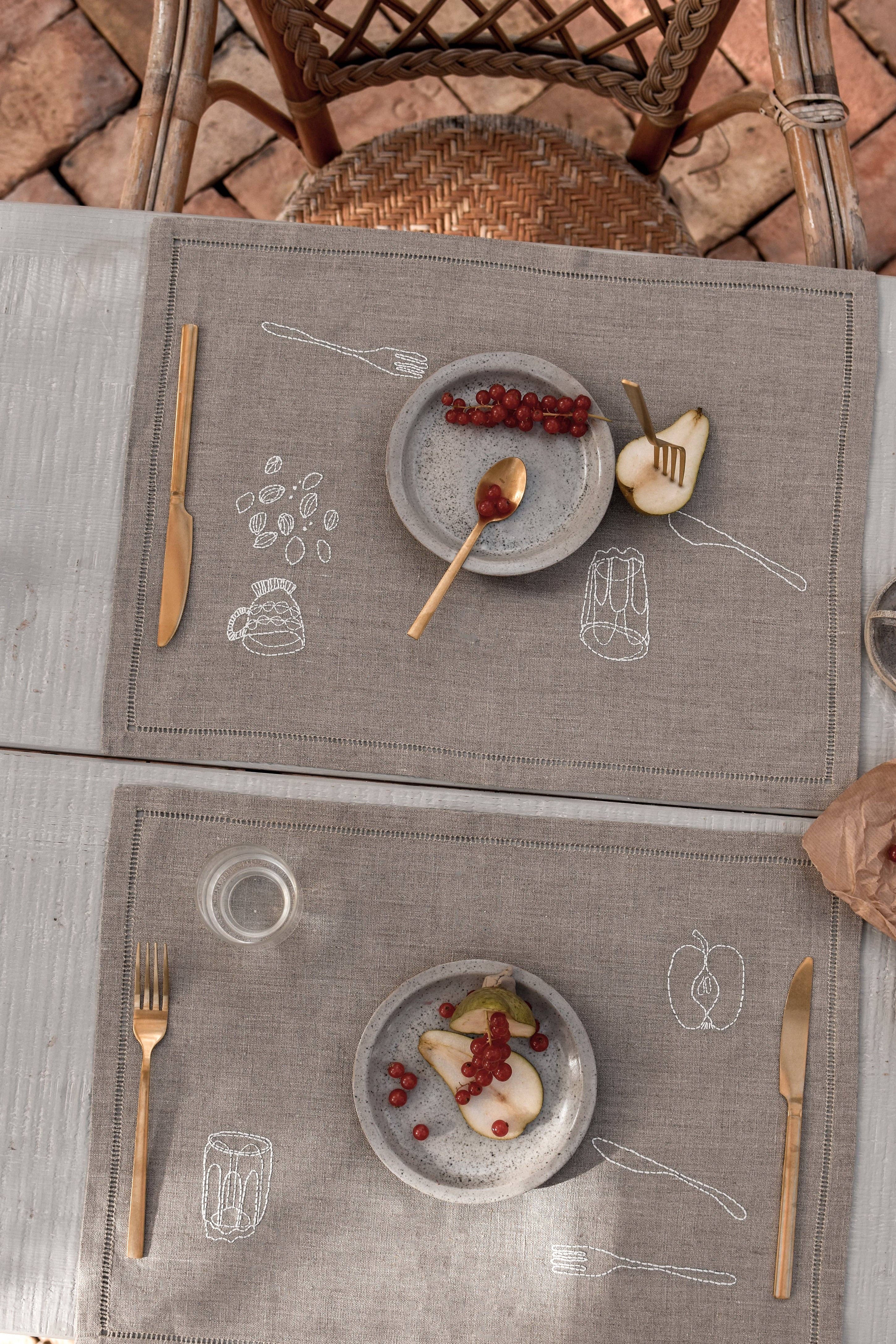 À bientôt - Wholesale Placemat - Petit Dej Organic Linen Placemat in White19