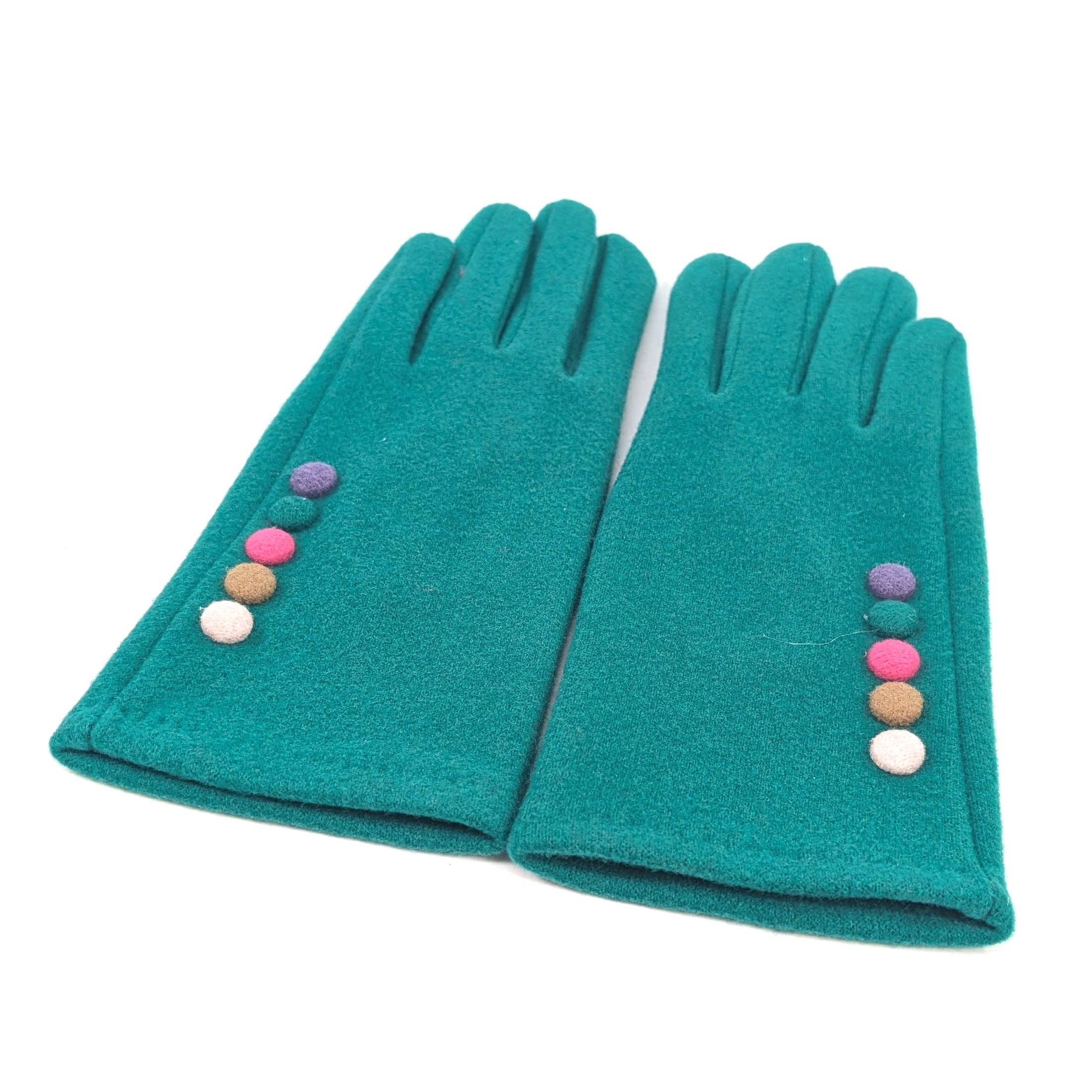Black Ginger – wholesale Gloves – Women's – Buttoned Gloves - Green5