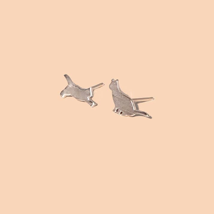 Peter and June - Wholesale Stud/Post Earrings - Cat Therapy Studs - 18K Gold Plated / Silver Rhodium Plated