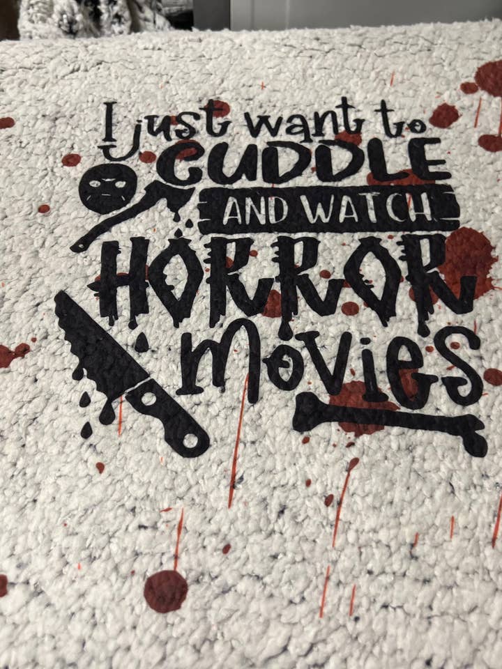 Cuddle and Watch Horror Movies Blanket for wholesale by Creative Queen Boutique