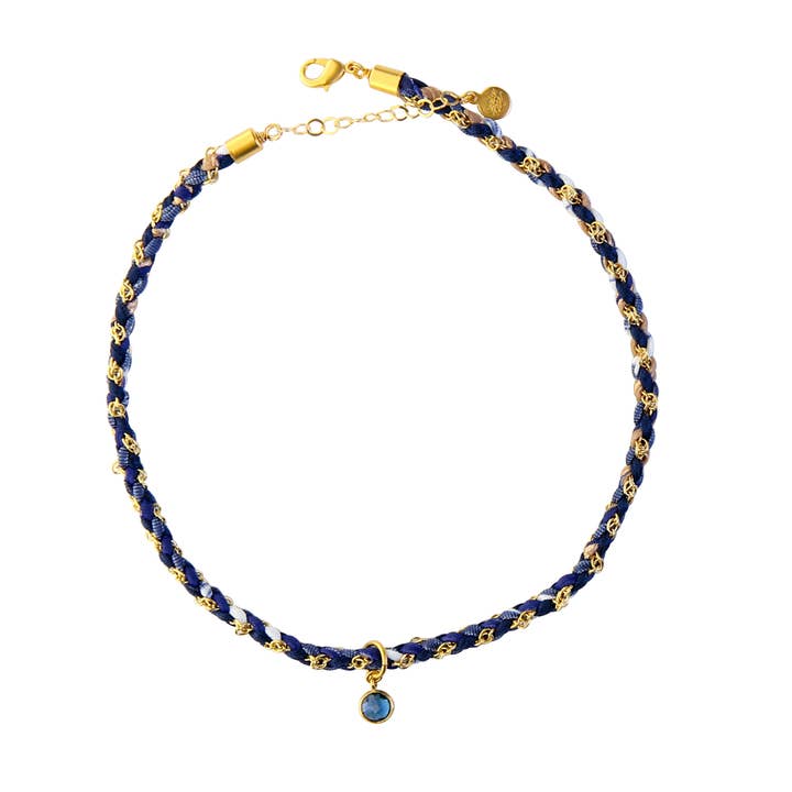 Tour de cou Round About en bleu marine pour la vente par Catherine Page Jewelry