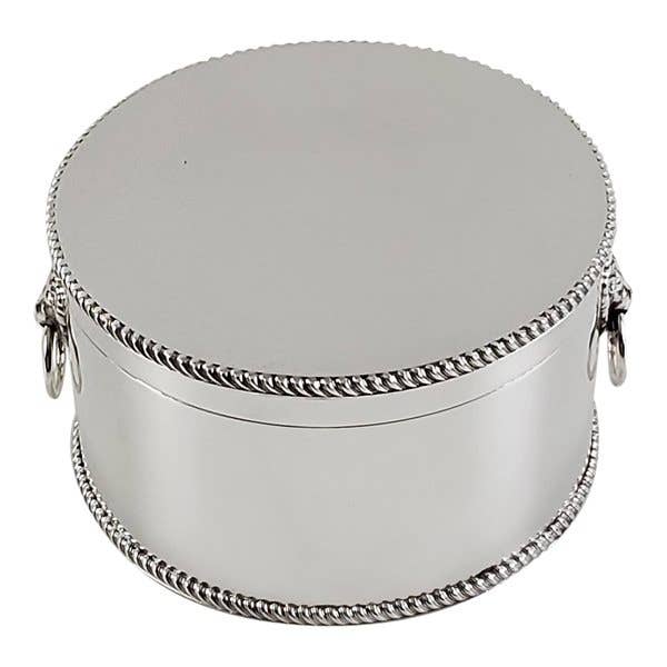 Caja redonda de Gadroon Plato de plata inglesa c.1890 para venta al por mayor de Corbell Silver