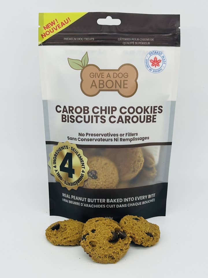 Carob Chip Dog Treats for wholesale by Give a Dog a Bone Pet Bakery