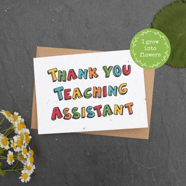 Plantable Card - Thank You Teaching Assistant for wholesale by The Naughty Shrew