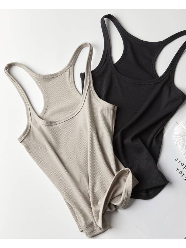 Rosa Clothing - Wholesale Tank Top - Women's - 2025 summer Basic daily rib fitted Racerback tank top