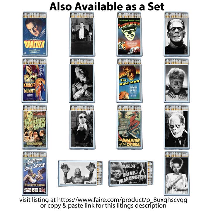 Most Amazing - Wholesale Matches - Monster Movie Poster Matchbox • Candle Acc • Matches