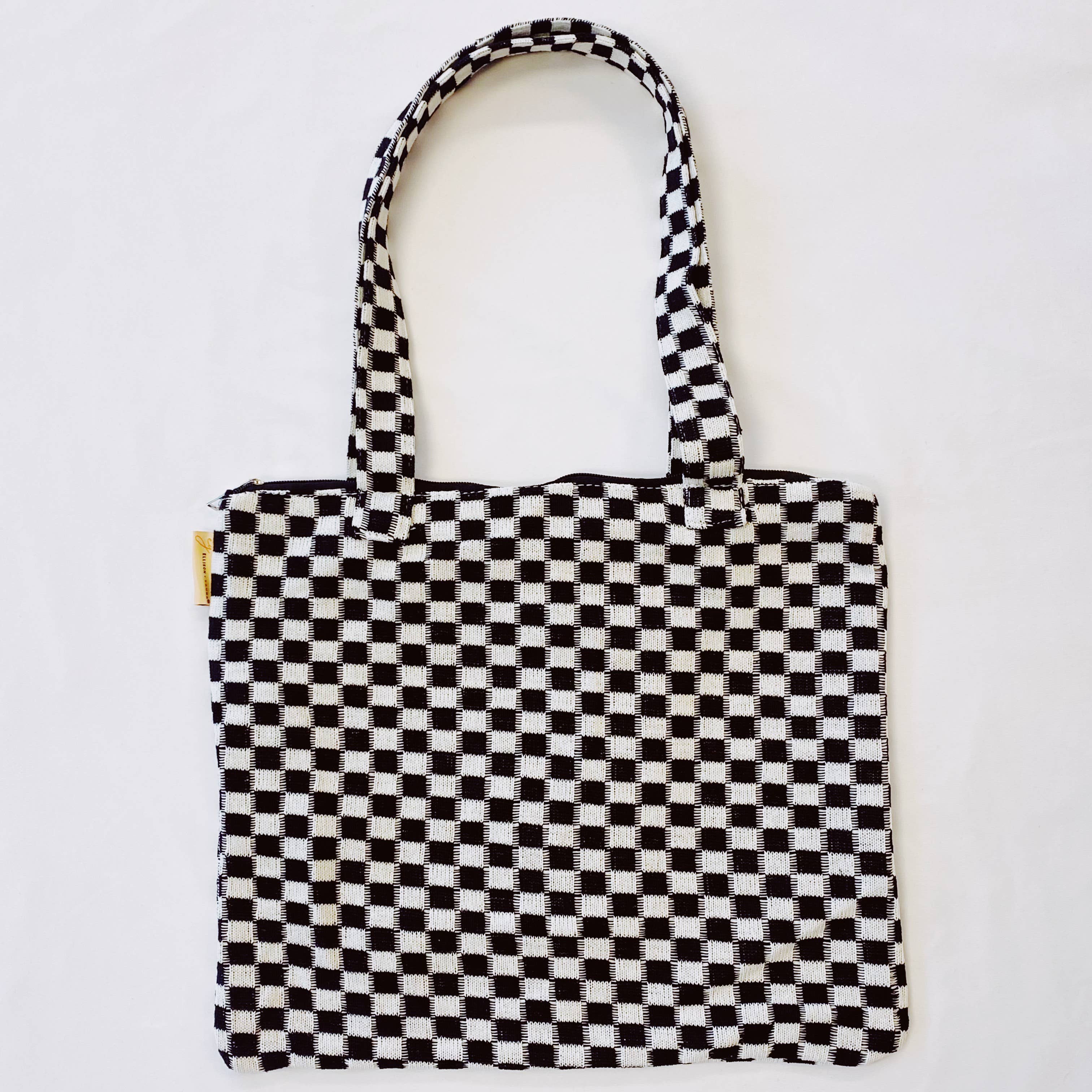 Ellison+Young - Wholesale Tote Bag - Women's - Check Yourself Zipped Tote Bag0