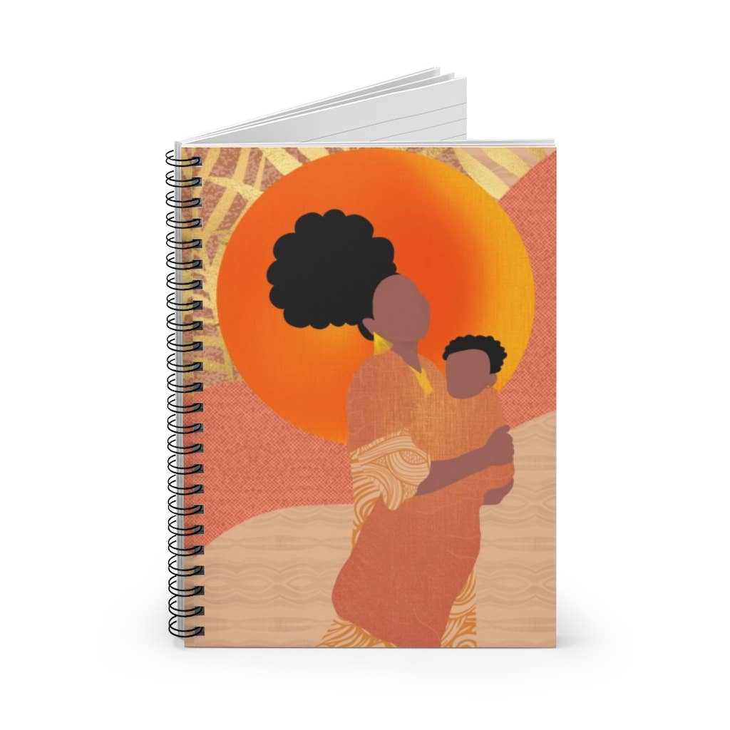 Ase & Company - Wholesale Notebook - Mother Child Black Queen Spiral Notebook Journal1