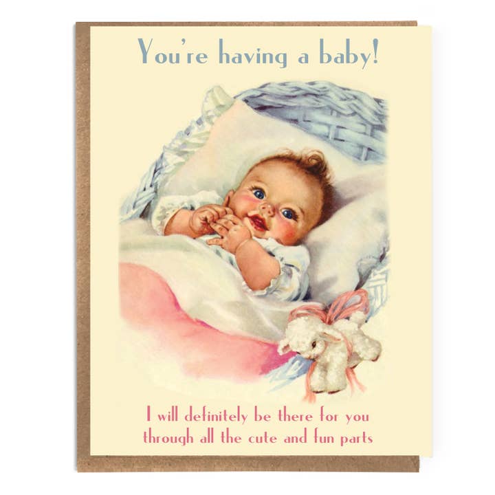 You're Having a Baby! Cute New Baby Card; Vintage Card for wholesale by A Zillion Dollars