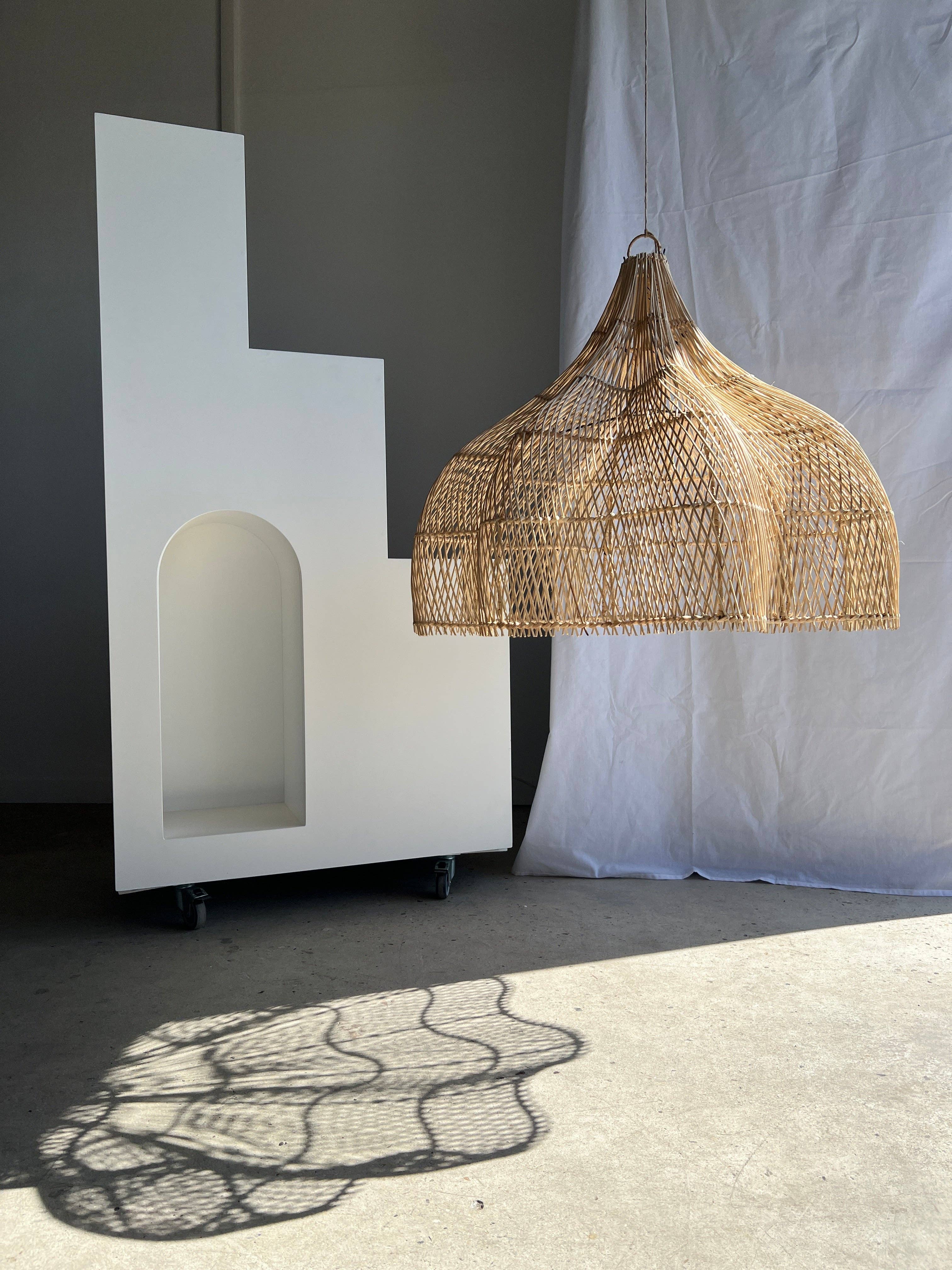 Office Objets - Wholesale Chandelier/Hanging Light - Pendant light, flower-shaped rattan fixture, tulip, corolla H:80cm D80cm33