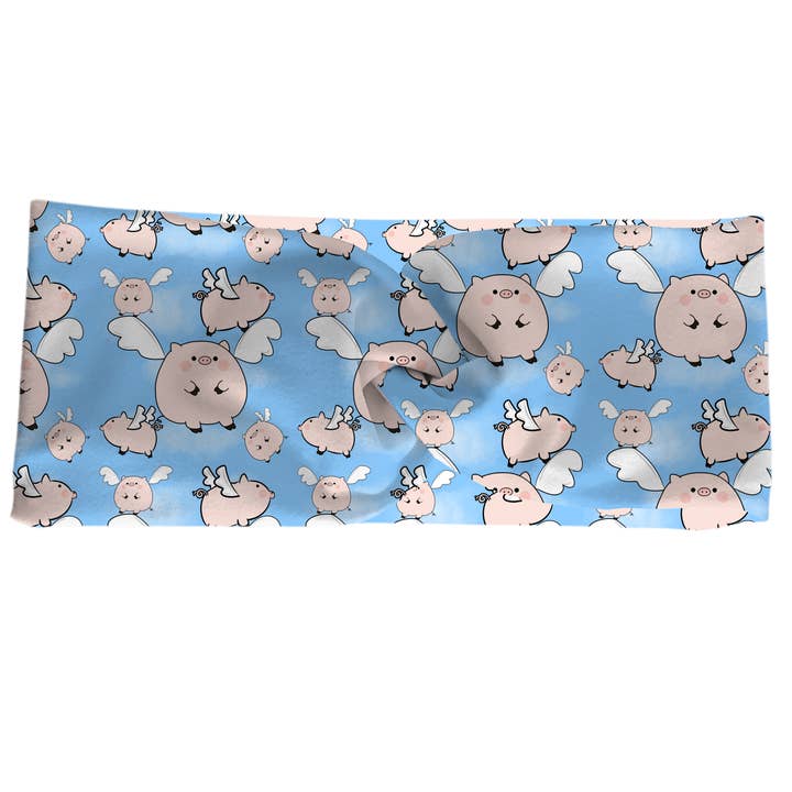 When Pigs Fly Twisted - Workout Headband for wholesale by Michigan Threads Headbands