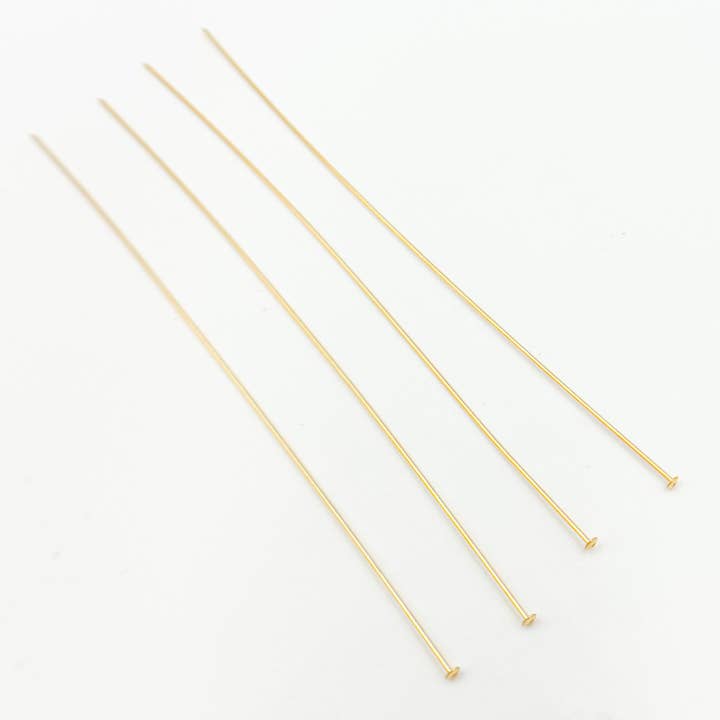720C3.00. 24 Gauge Guldpläterad Platt 3 Tums Hattnål för wholesale av Tresor Jewelry Inc.