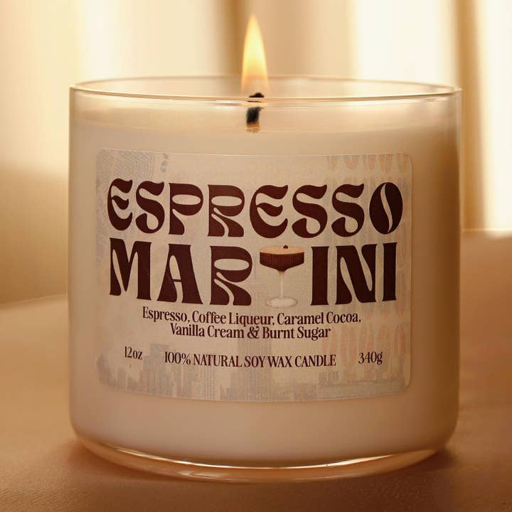 Espresso Martini Candle Natural Soy Wax Luxury Handcrafted for wholesale by Reimagine Discovery