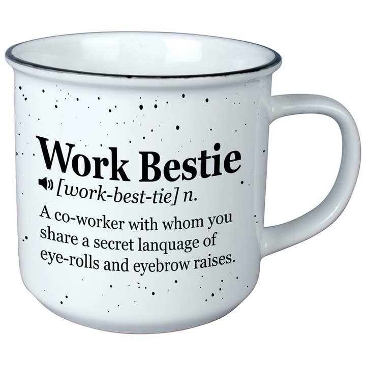 Gift & Garden by Carson - Wholesale Coffee Mug - "Work Bestie" Vintage Mug