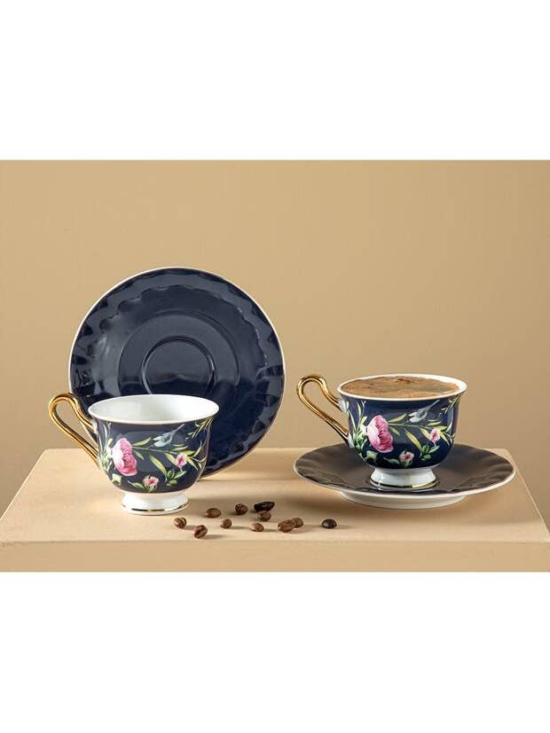 English Home Premium Vanilla New Bone China Coffee Set, Navy Blue - 4 Pieces for wholesale by Aladdin