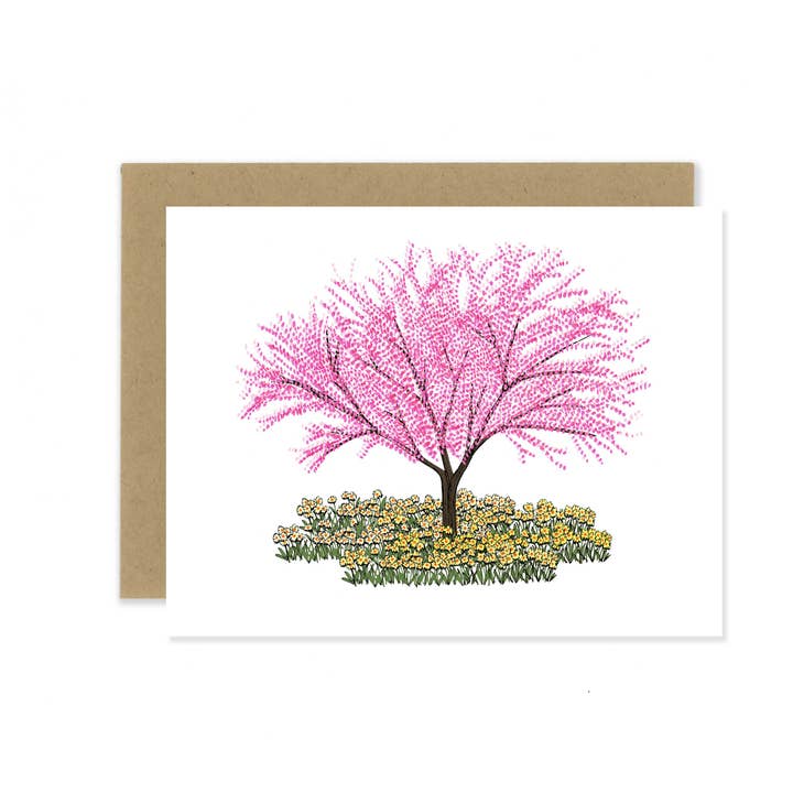Eastern Redbud Greeting Card for wholesale by Sloe Gin Fizz