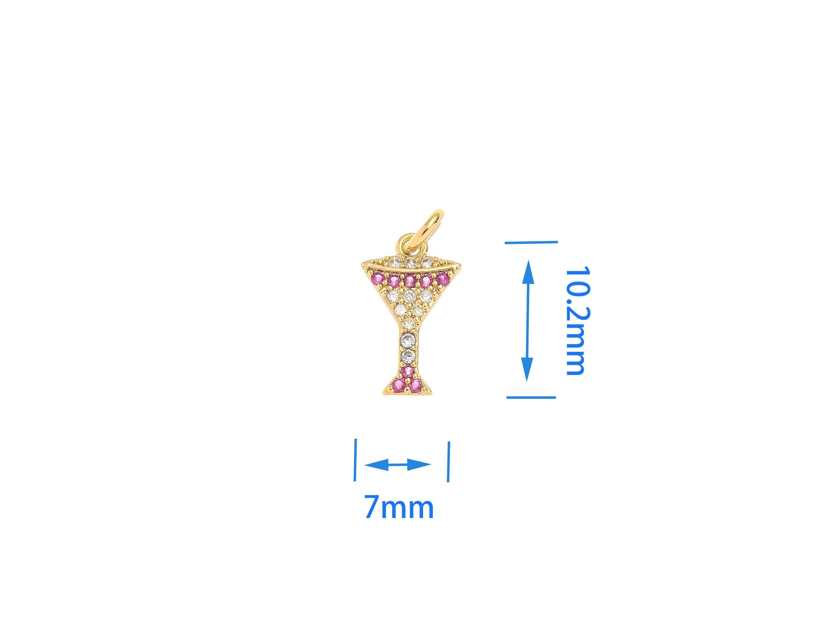Jewel Pledge - Wholesale Individual Charm/Pendant - 18k Gold Party Drink Cocktail Glass Charm Set CPG15433
