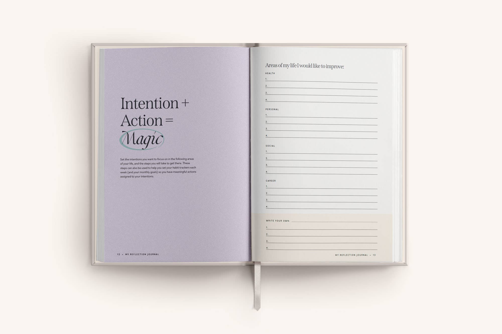 Mindful Champs - Vente Journal intime - Journal de réflexion quotidien pour adultes - 6 mois6