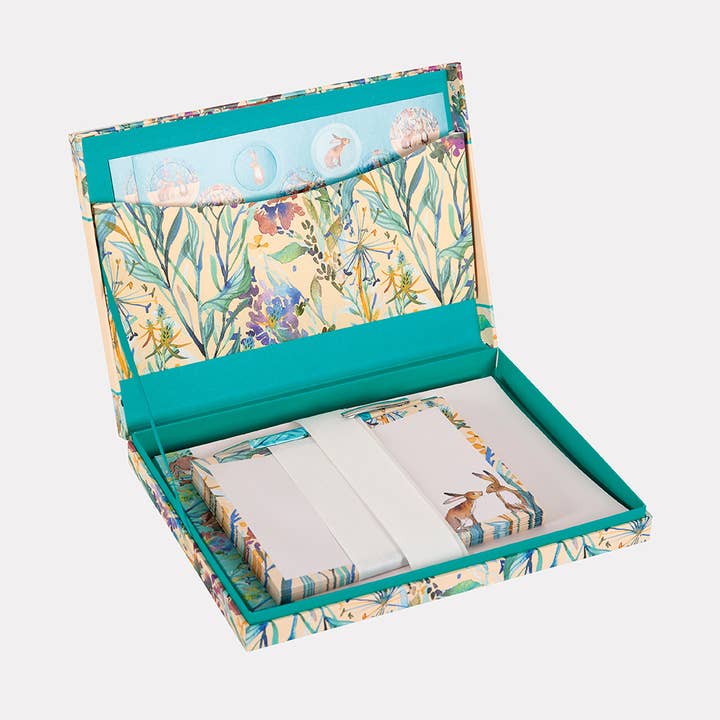 The Gifted Stationery Company - Wholesale Stationery/Notecard Set - Writing Set - Kissing Hares