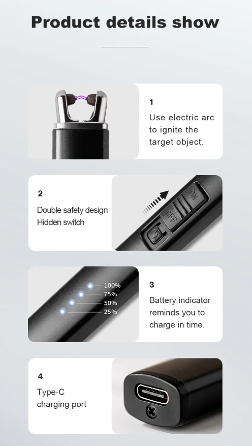 The Roosevelts Candle Co - Wholesale Lighter - Black Windproof Candle Lighter4