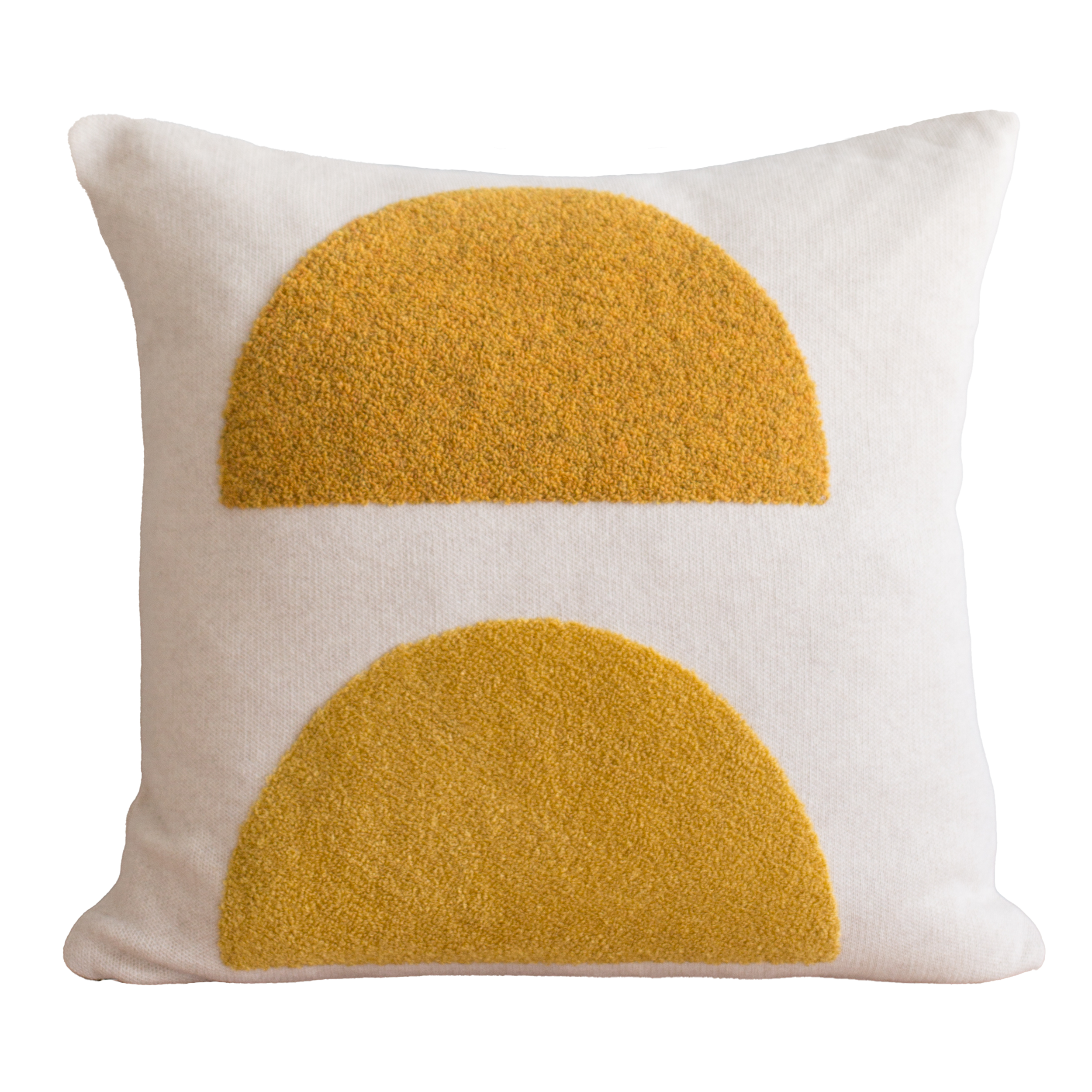 Funky Doris - Vendita all'ingrosso Fodera cuscino decorativo - Cuscino Mona giallo con ricamo a punch needle1