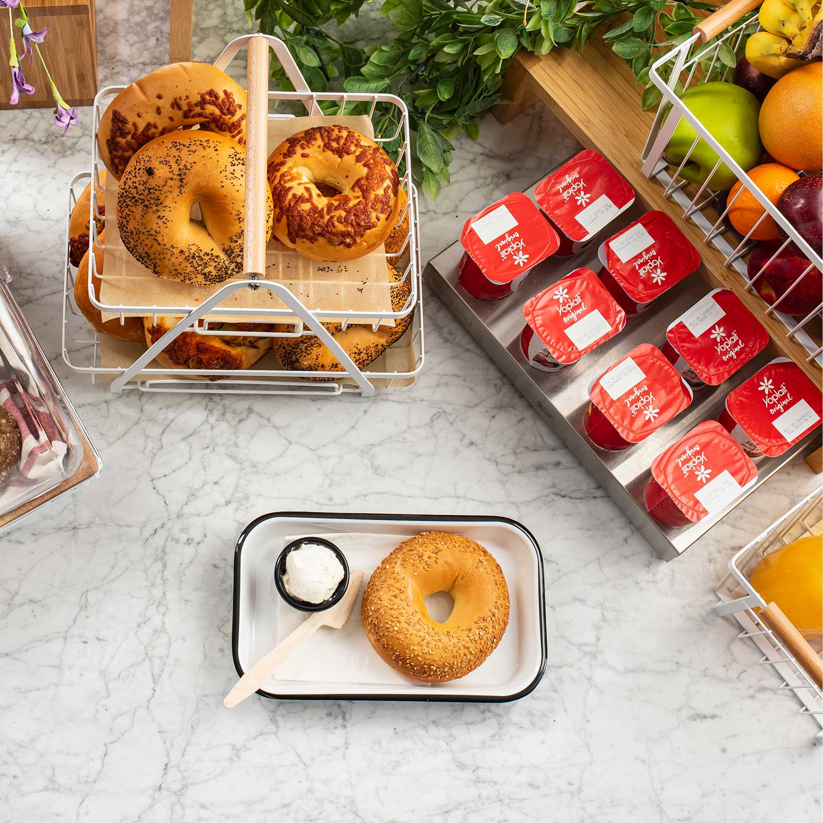 TableCraft Products Company - Wholesale Serving Tray - Canteen Collection Melamine Tray, White/Black, 10.25 x 6"9