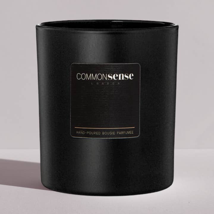 Dark Academia, Monochrome soy glass candle for wholesale by Common Sense London