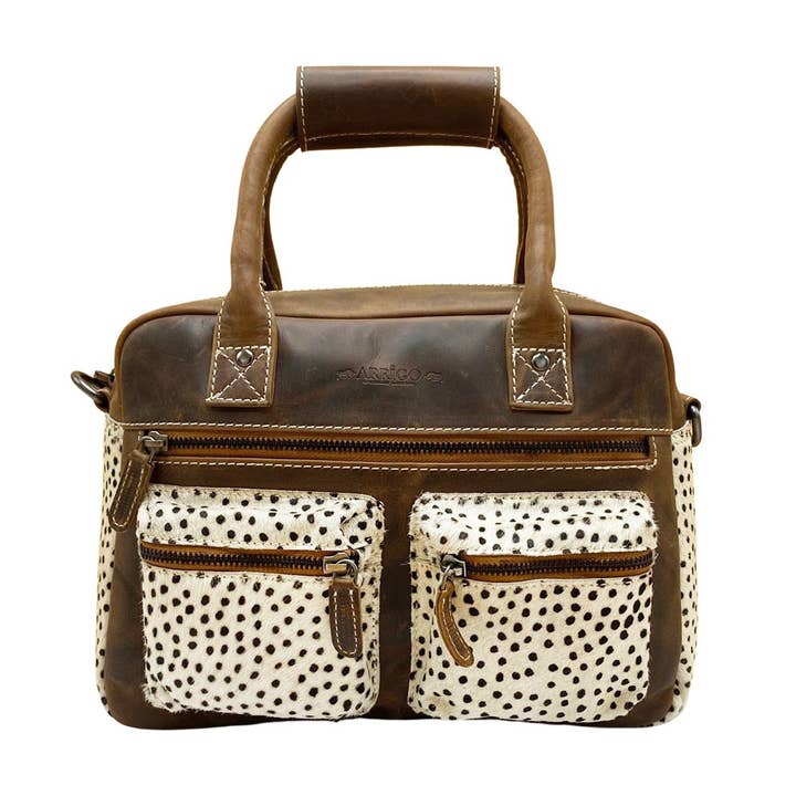 Arrigo - Wholesale Shoulder Bag - Women's - Westernbag Cognac Buffalo Leather with an Animal Print