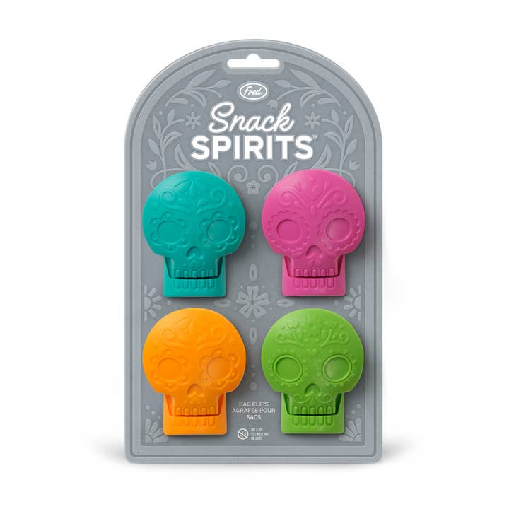 Snack Spirits - Day of the Dead Bag Clips - Set of 4 for wholesale by Fred & Friends