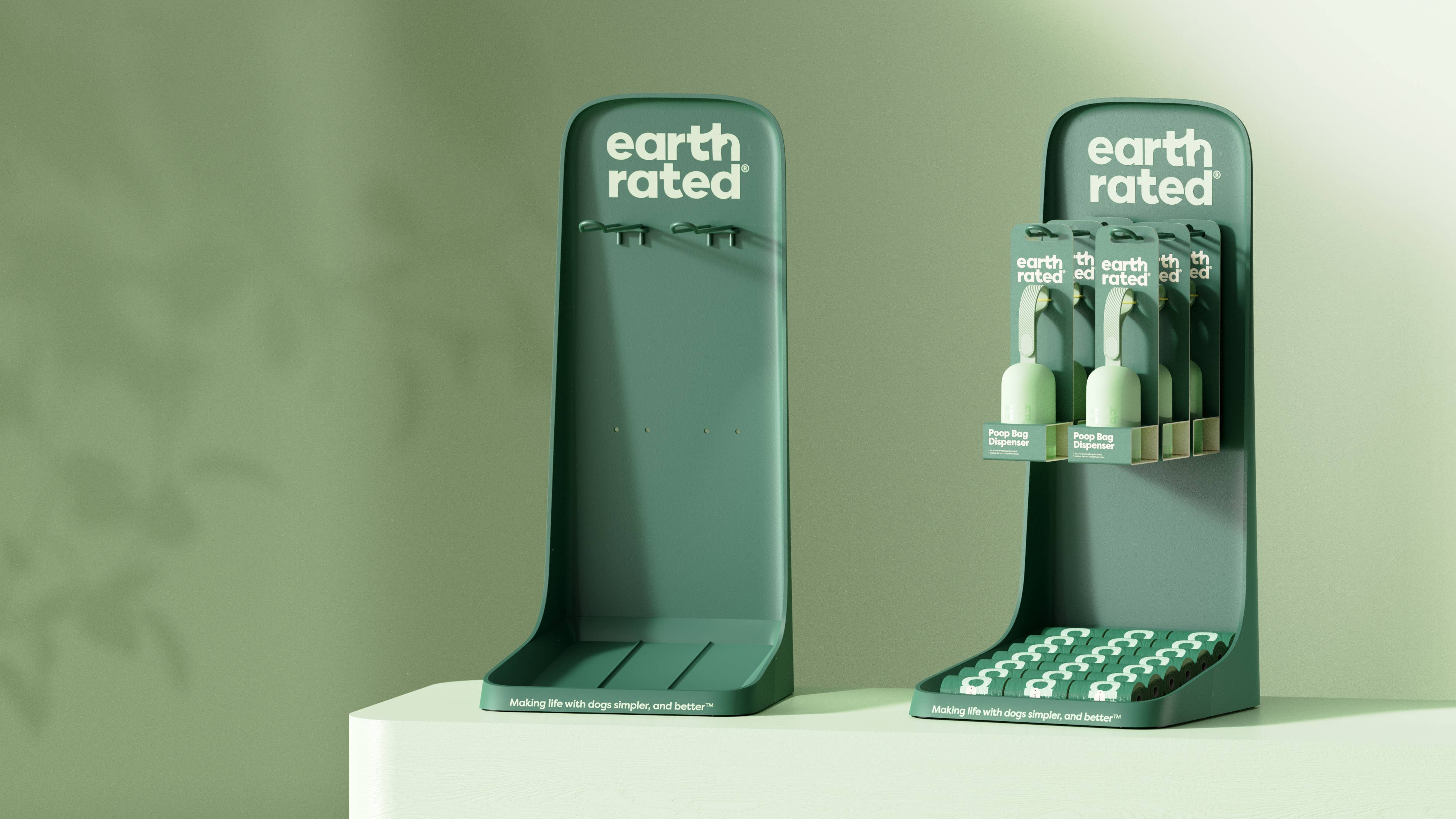 Pet Palette Distribution - Wholesale Pet Poop Bag Dispenser - Earth Rated Countertop Display w/21 Rolls & 6 Dispensers2