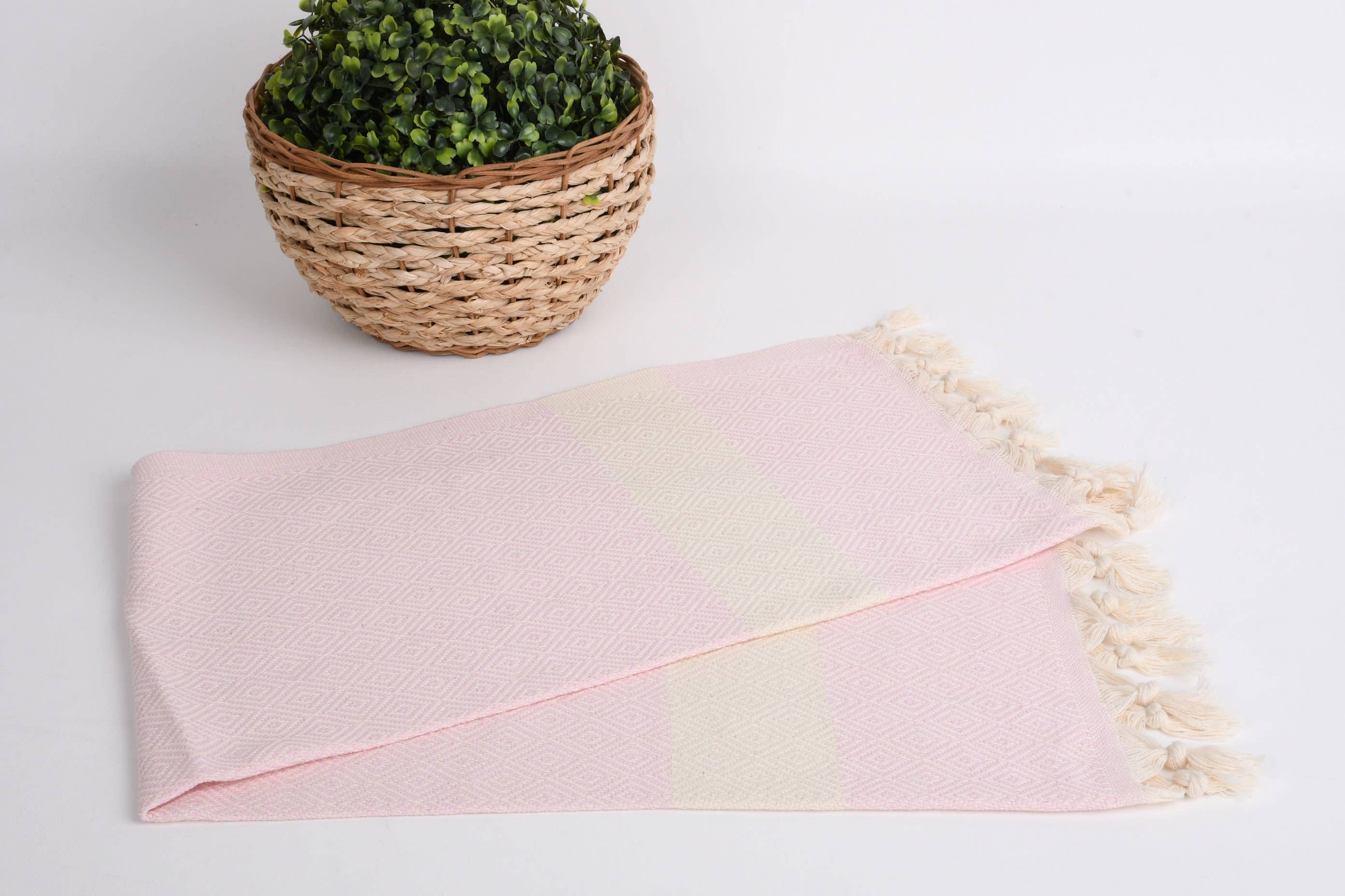 Organic Turkish Towels - Vente Essuie-mains - Serviette de main turque, élégant peshkir à motif diamant pour mariages4