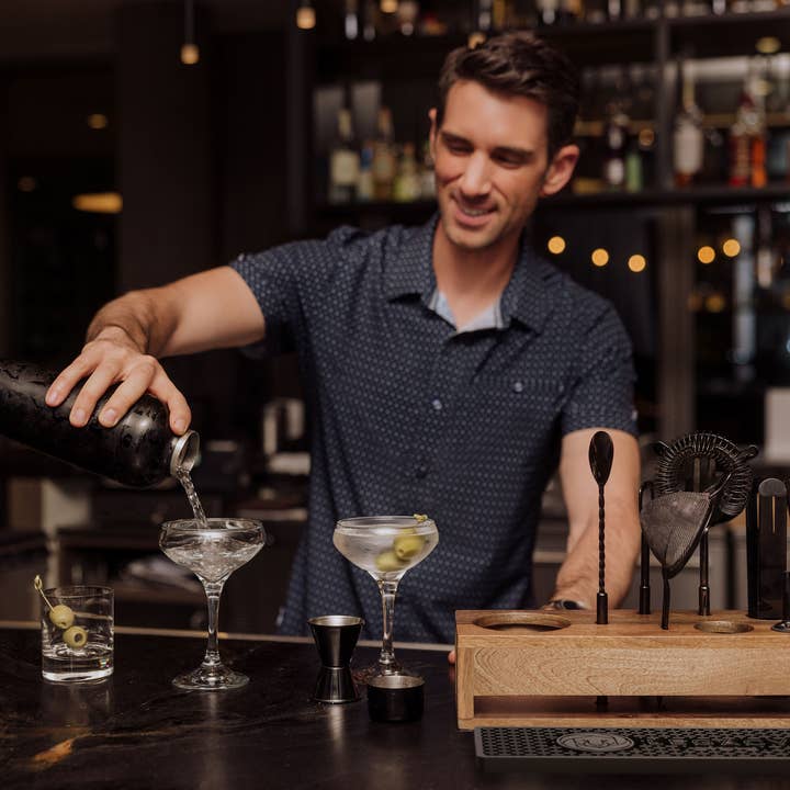 Mango Wood Old Fashioned Bar Set, (Mango Wood) for wholesale on Faire2