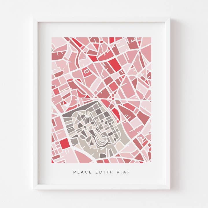 Place Edith Piaf, Wandbild, Kartendruck für den Großhandel von Faraway Places Paper