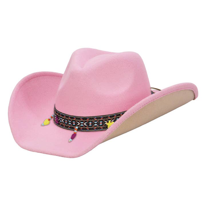 Cap Zone - Wholesale Cowboy Hat - Unisex - Navajo Baja Band Two Tone Felt Cowboy Hat12