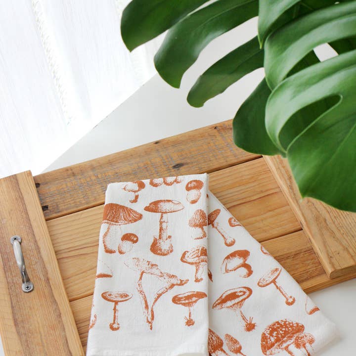 Highland Ridge | Handmade Home Decor - Wholesale Tea Towel - Mushroom Tea Towel1
