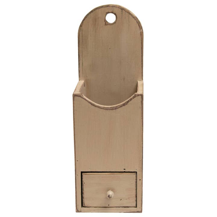 Portavelas marfil envejecido con cajón para venta al por mayor de CWI Gifts