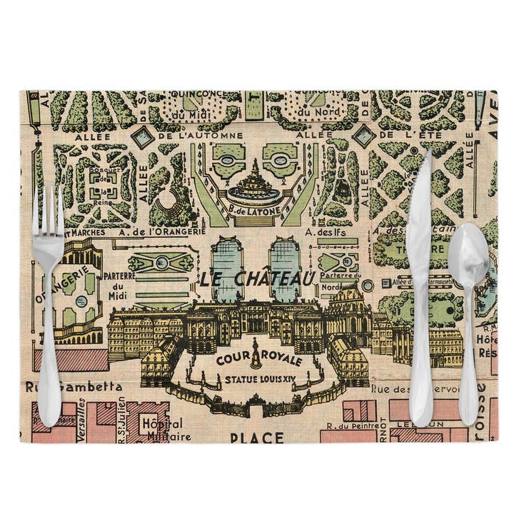 Versailles France Map Placemat Set of 4 for wholesale by Daisy Mae Designs
