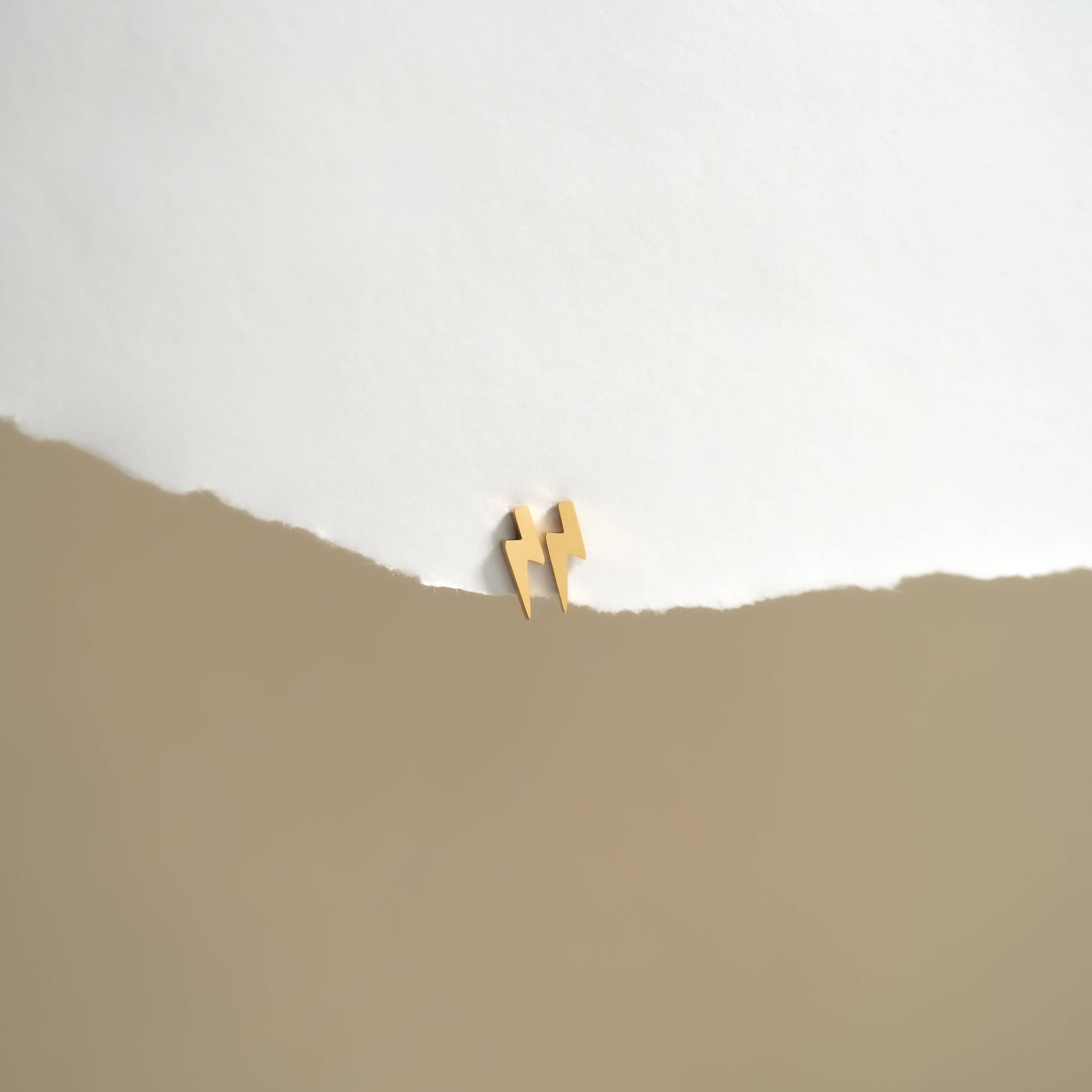 WJW – wholesale Solitärörhängen – Blixtformade stiftörhängen i rostfritt stål med 18K guld PVD.1