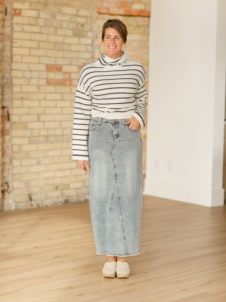 Inherit Clothing Company - Wholesale Skirt - Women's - Piper A-line Long Denim Maxi Skirt