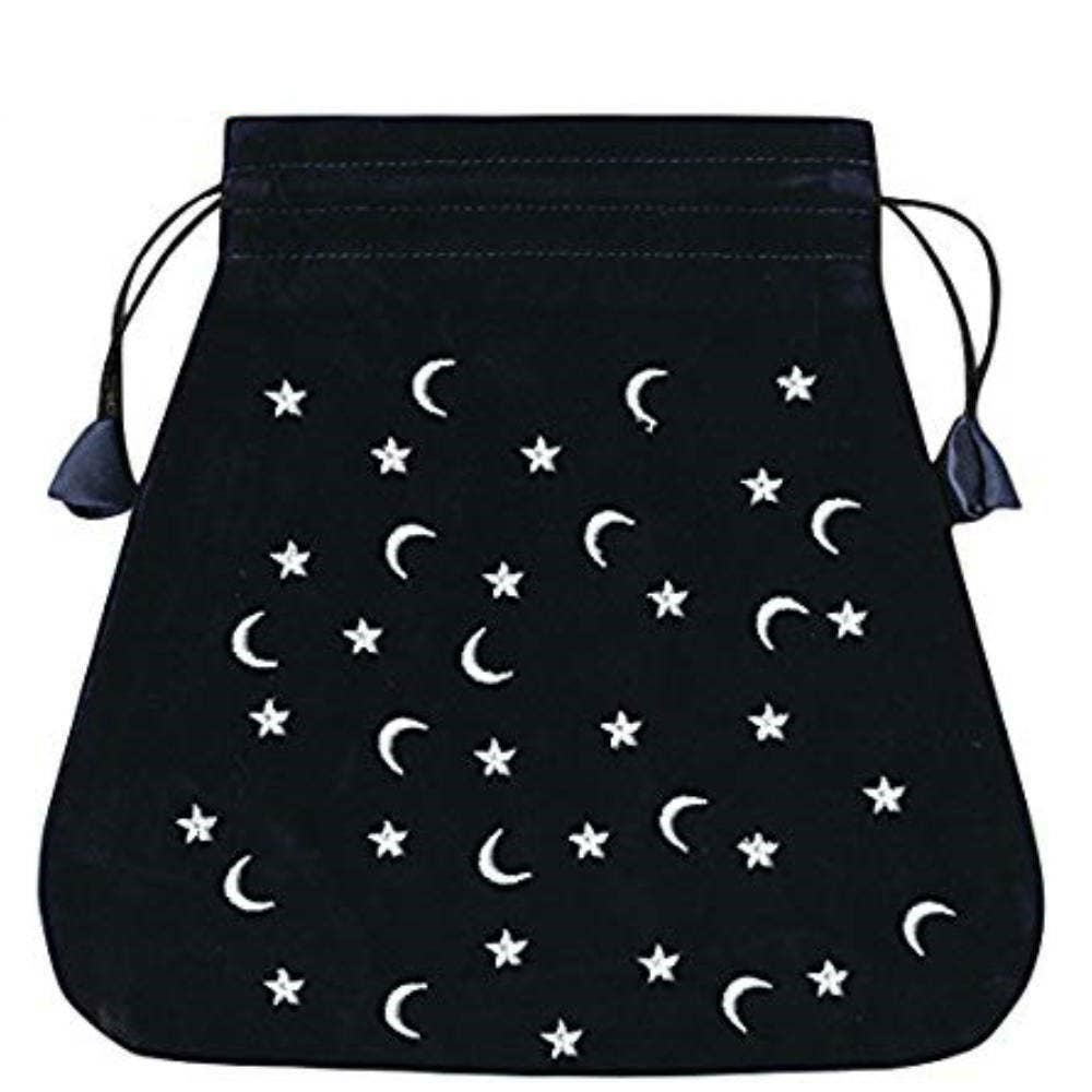 Cardshouse - Wholesale Pouch - Women's - Moon And Stars Velvet Black Bag Cards Lo Scarabeo0