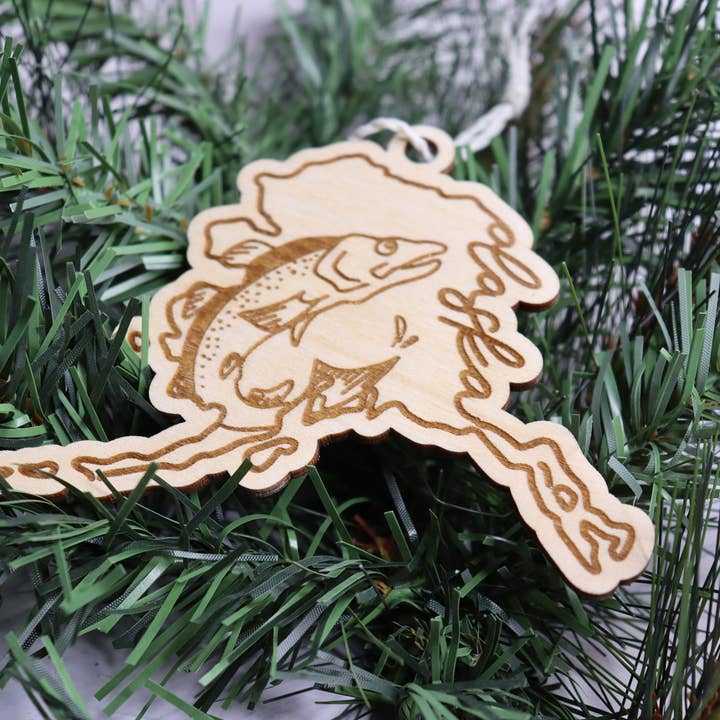 Engraved Alaska Illustration Christmas Ornament for wholesale by The Trendy Traveler