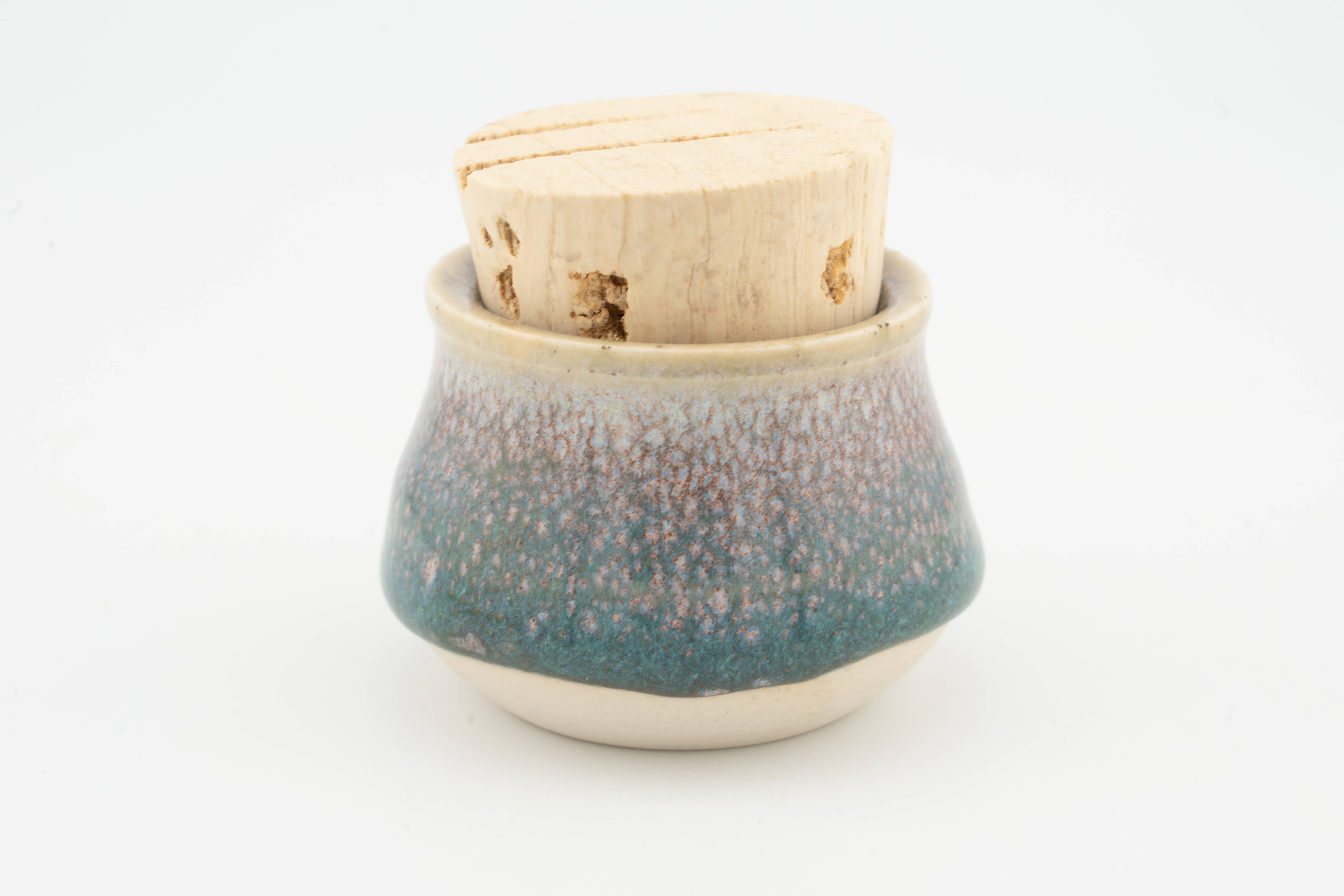 Swan City Ceramics - Vente Pots - Mini pots en céramique artisanale avec bouchon en liège, style apothicaire3